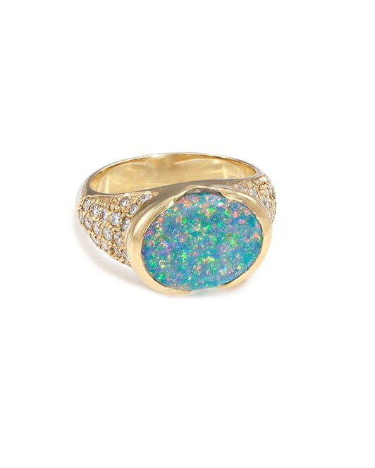Australian Black Opal Ring