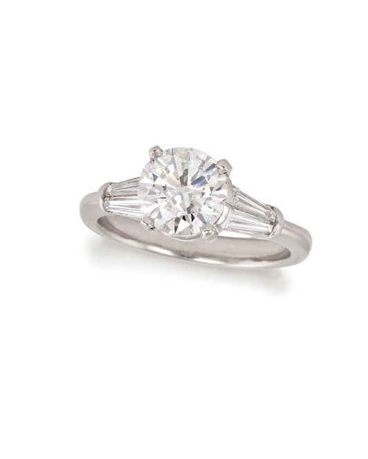 Rings R6675 diamond baquettes