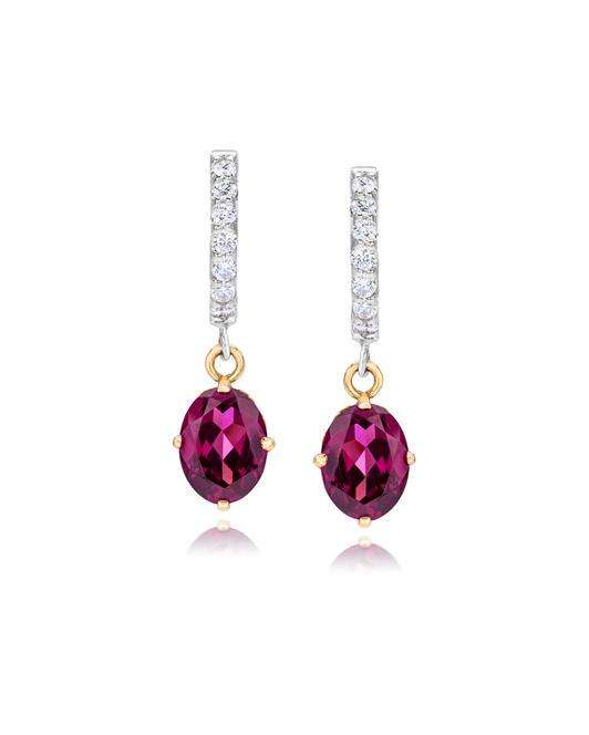 Rhodolite & Diamond Dangles
